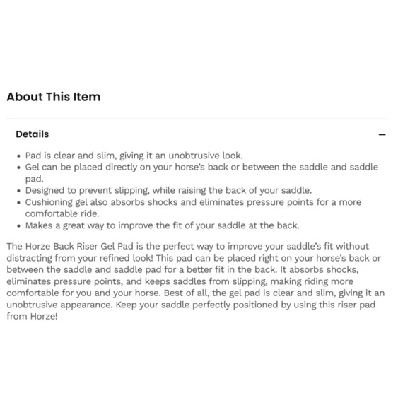 Horze Equestrian Back Riser Gel Horse Pad NEW - Picture 3 of 5